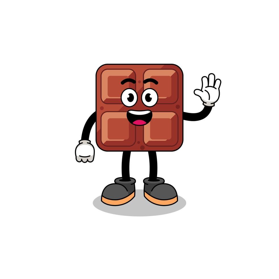 chocolate bar cartoon doing wave hand gesture vector