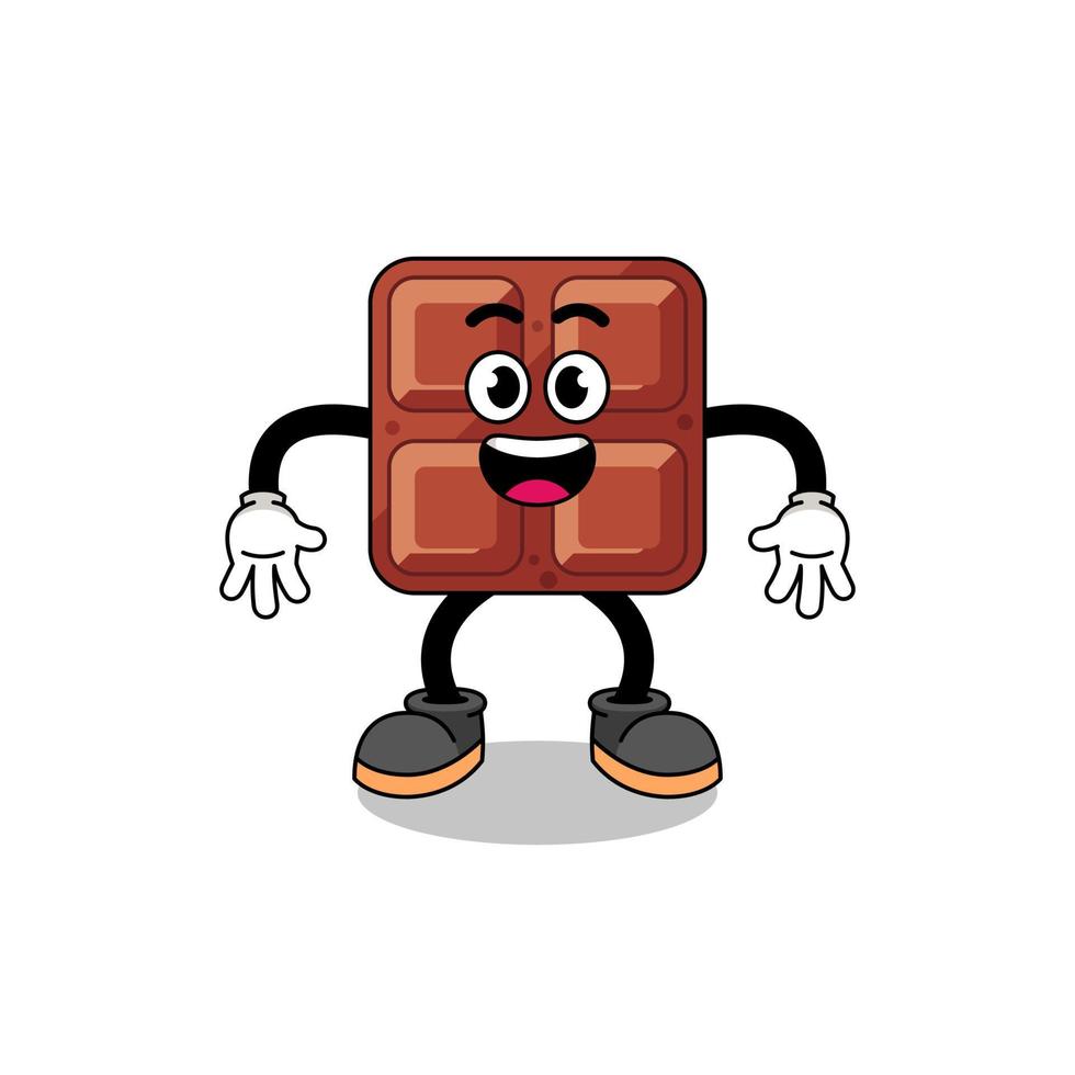 chocolate bar cartoon with surprised gesture vector