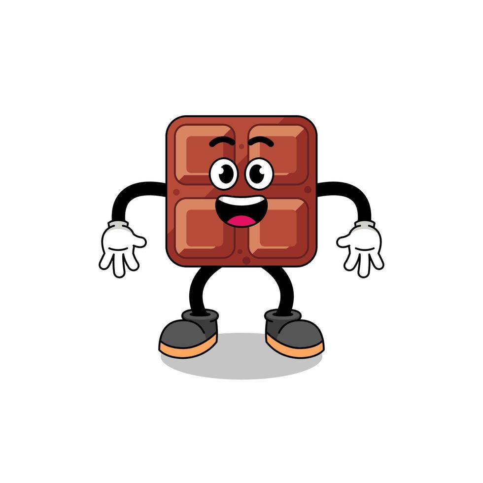 chocolate bar dibujos animados con sorprendido gesto vector