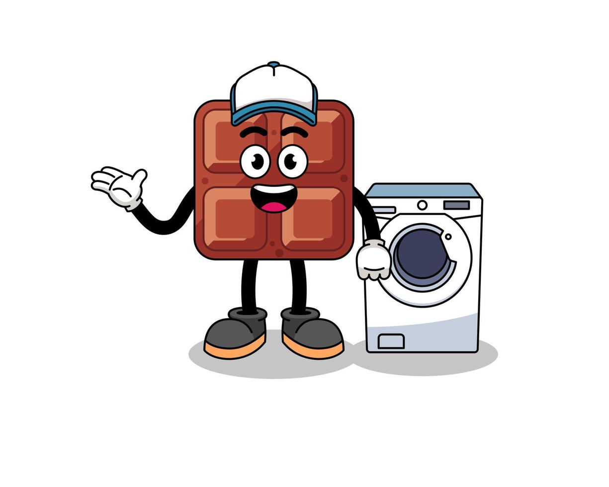 chocolate bar illustration as a laundry man vector