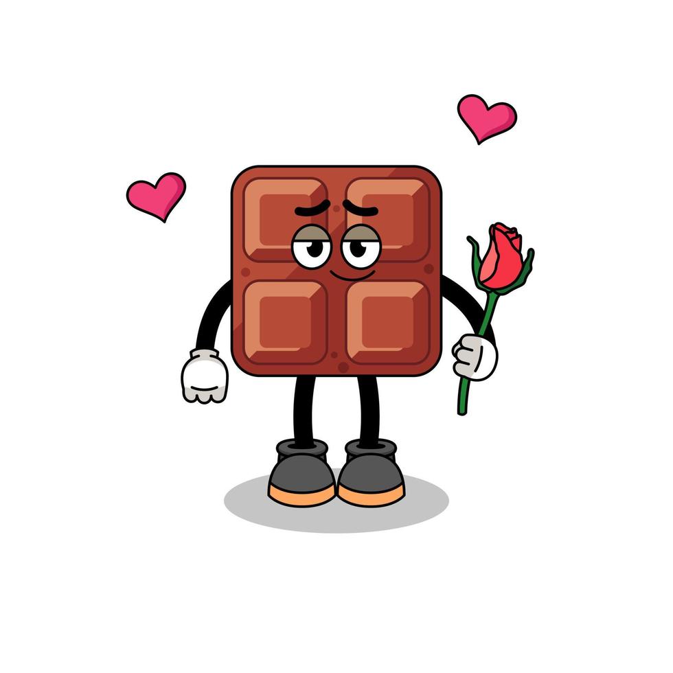 chocolate bar mascota que cae en amor vector