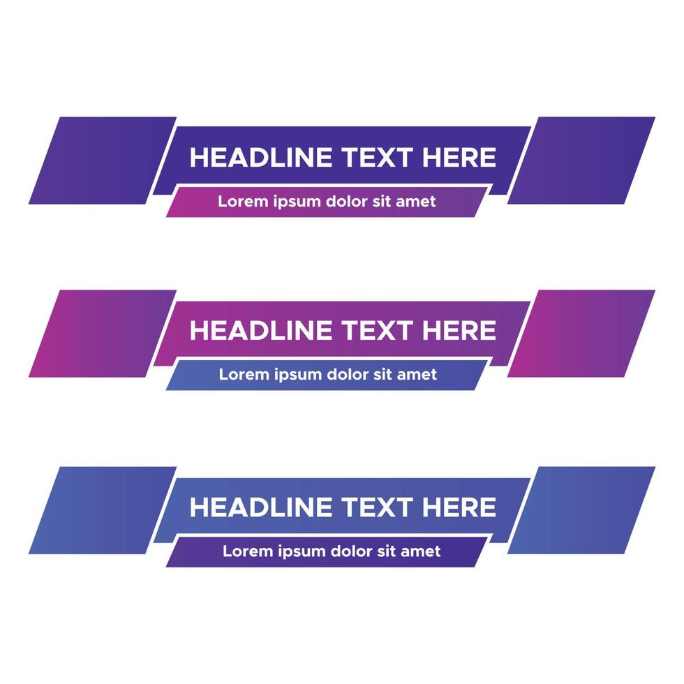 colorful lower thirds set vector template.