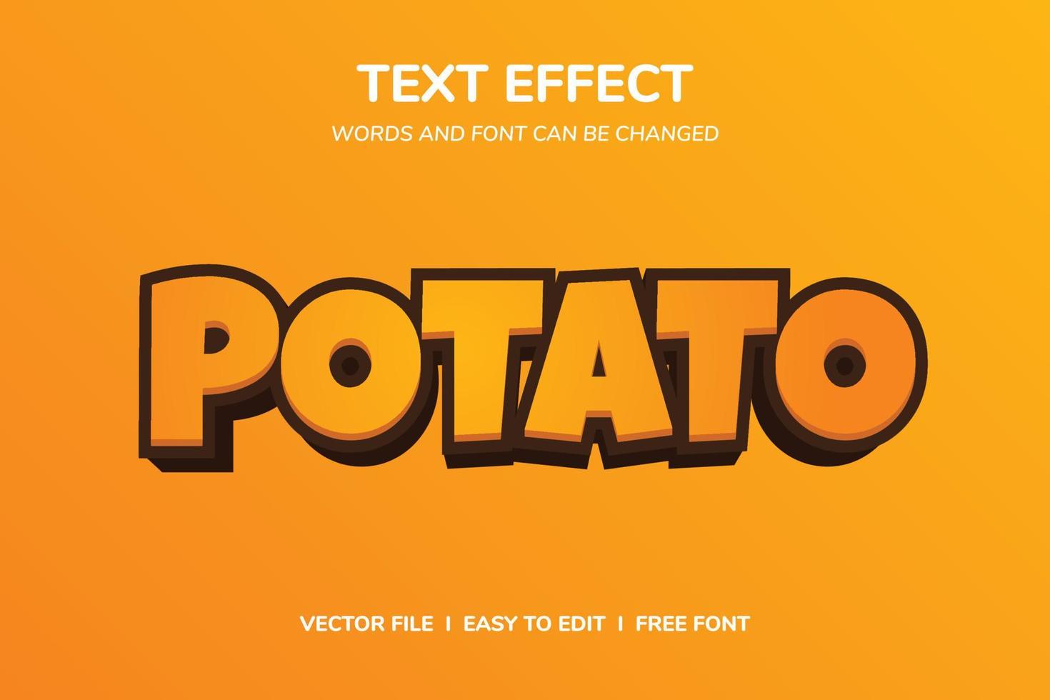 3D potato text vector