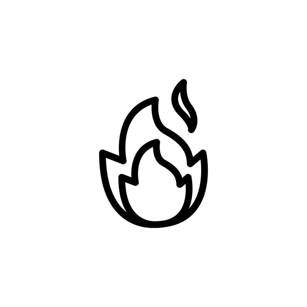 Fire element icon isolated on black. Wind nature element symbol suitable for graphic design and website on white background. vector