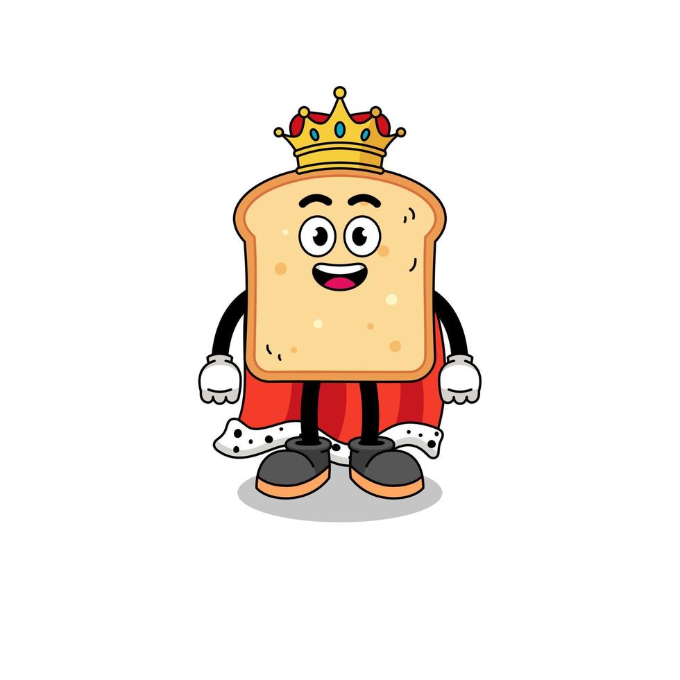 mascota ilustración de un pan Rey vector