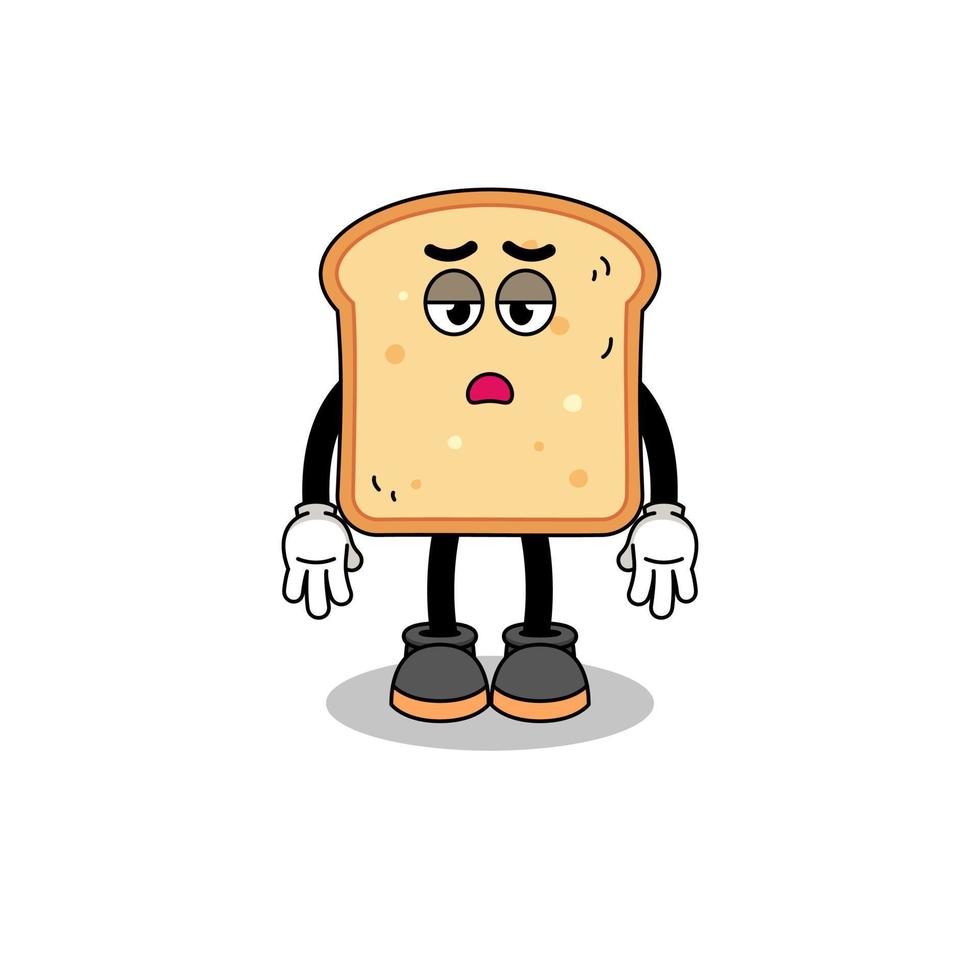 bread cartoon with fatigue gesture vector