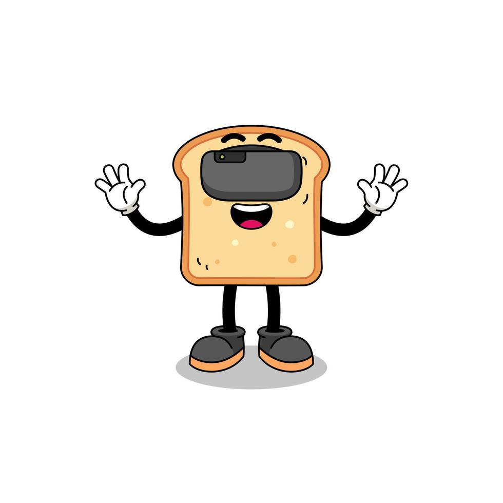 Illustration of bread with a vr headset vector