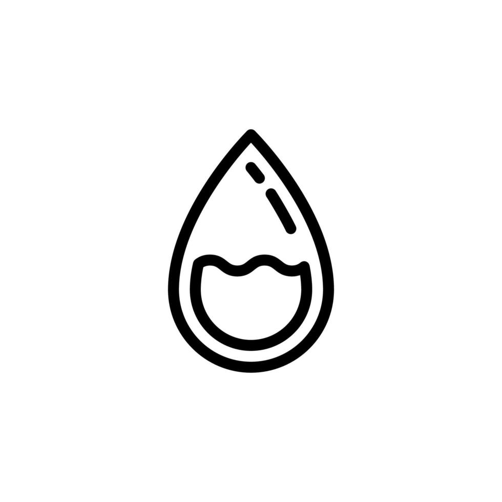 Water element icon isolated on black. Wind nature element symbol suitable for graphic design and website on white background. Icon vector