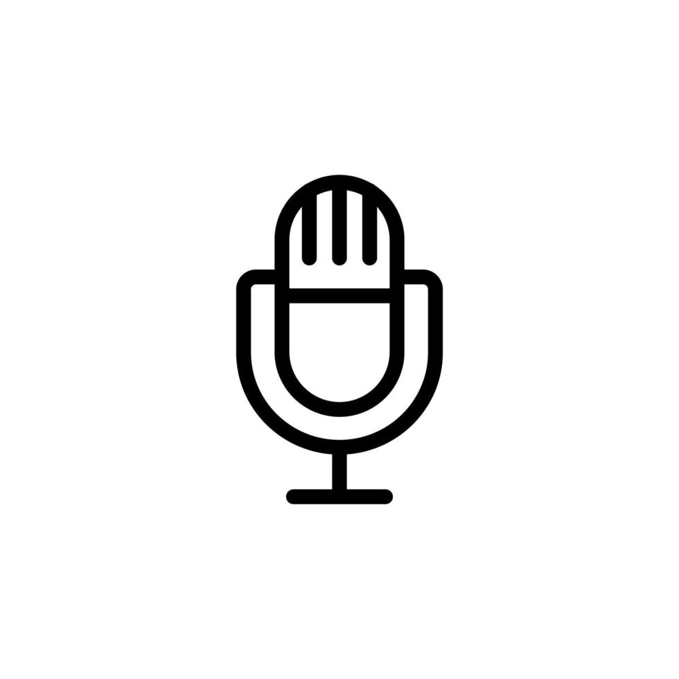 Microphone icon isolated on black. Microphone symbol suitable for graphic design and websites on a white background. vector