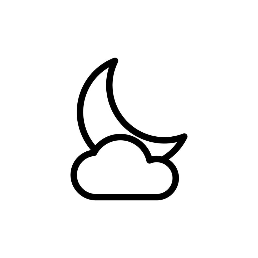 Night weather icon isolated on black. Night weather symbol suitable for graphic design and websites on a white background. vector