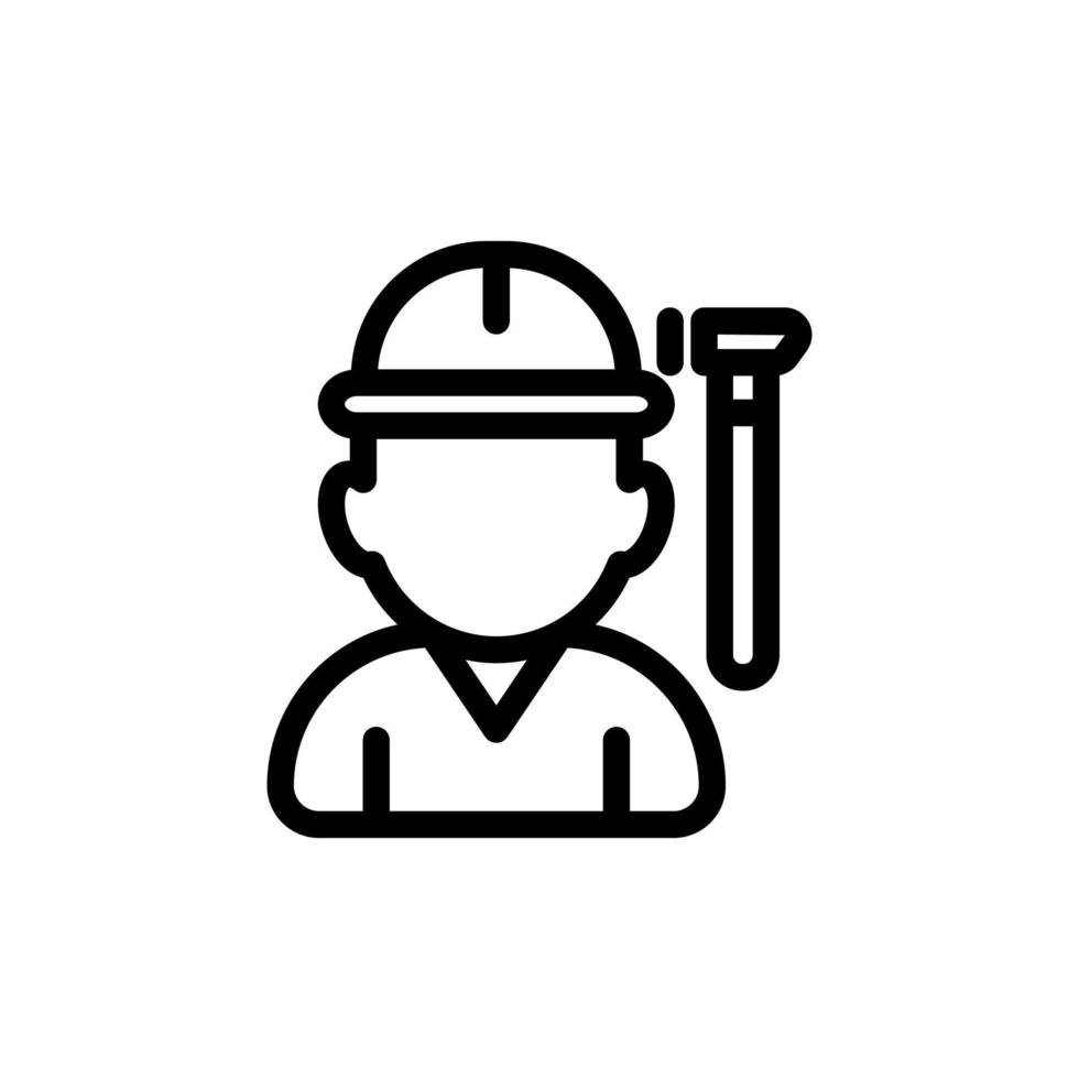 Carpenter profession icon isolated on black. Handyman stroke icon symbol suitable for graphic design and websites on a white background. vector