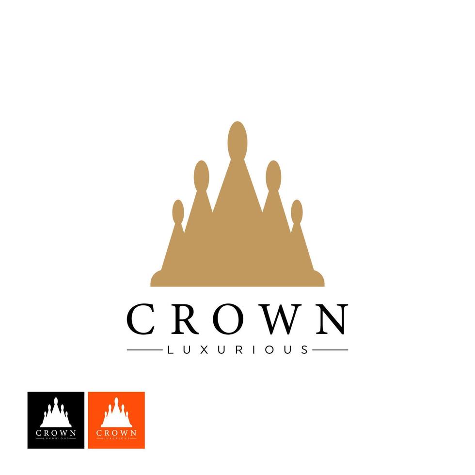 Vintage Crown Logo Royal King Queen abstract Logo design vector Template. Geometric symbol Logotype concept icon.