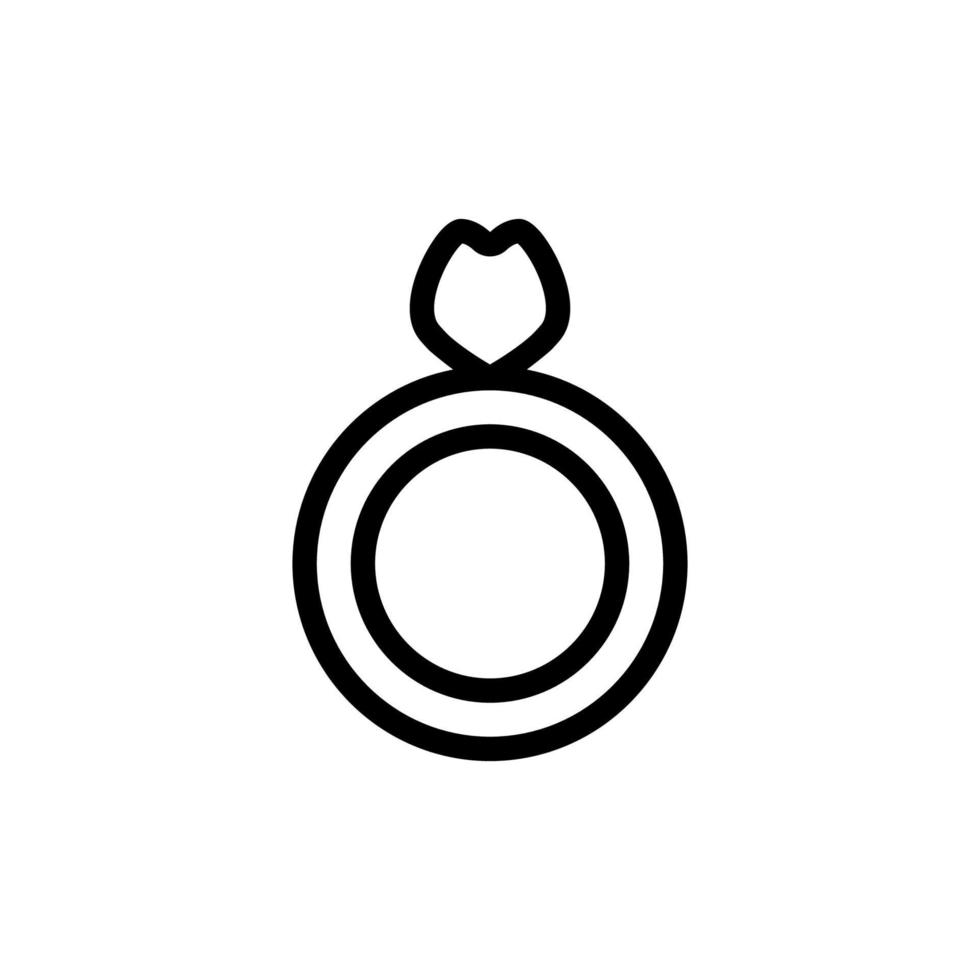 Ring icon isolated on black. Ring symbol suitable for graphic design and websites on a white background. vector