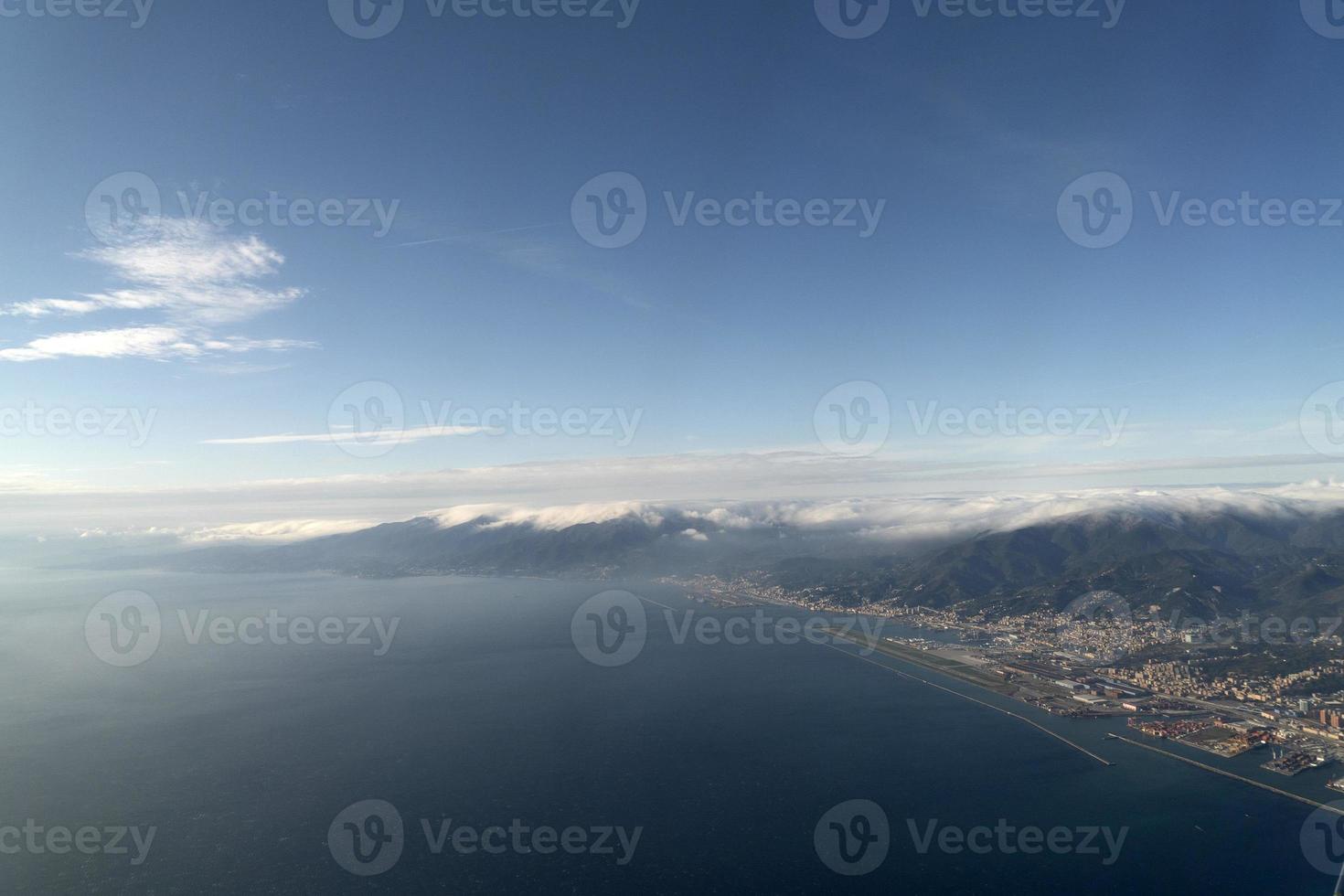 Genoa Harboe coastline aerial view panorama landscape photo