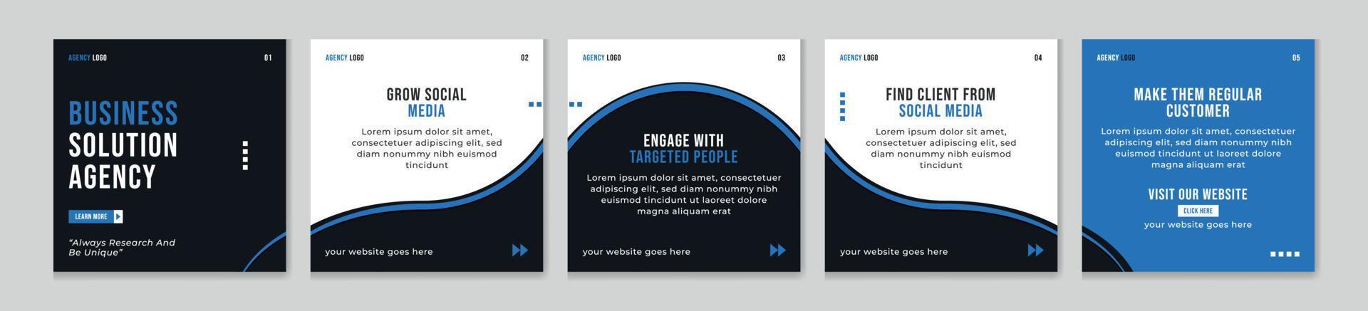 Instagram Carousel post template. social media carousel post for marketing  agency vector