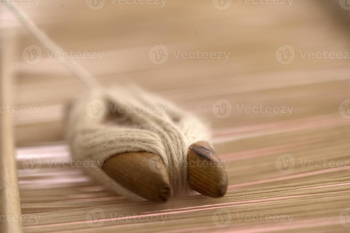 Ancient textile machine close up photo