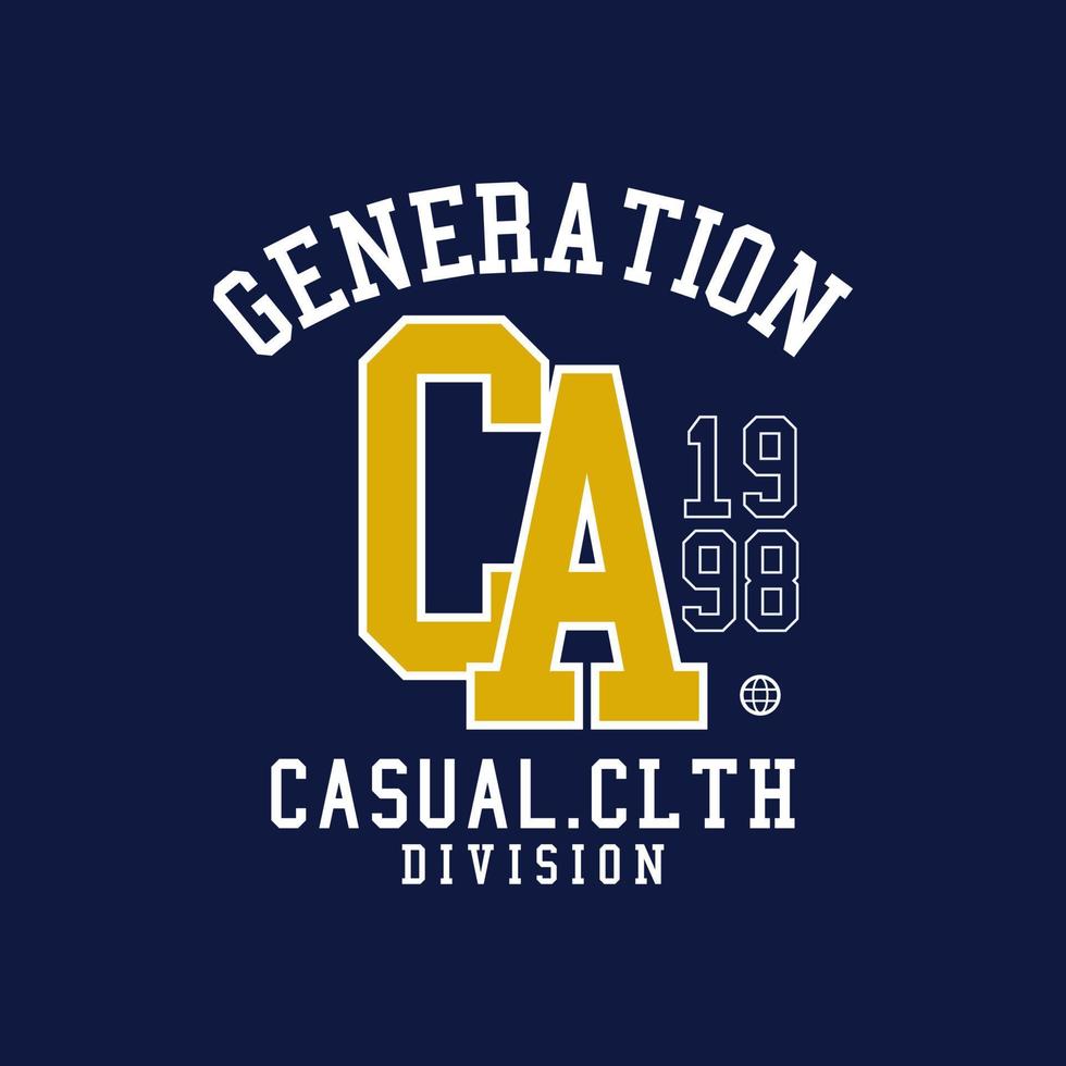 Generacion California vector tipografía para camiseta. Perfecto para sencillo estilo