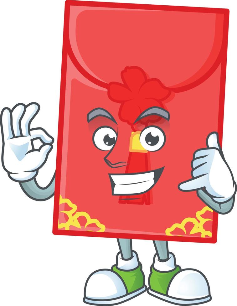 Chinese envelope cartoon character style vector