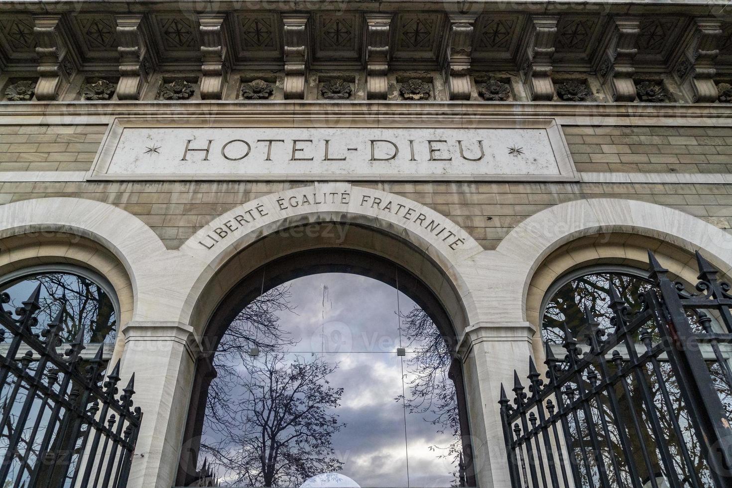 hotel dieu hospital in Paris France photo