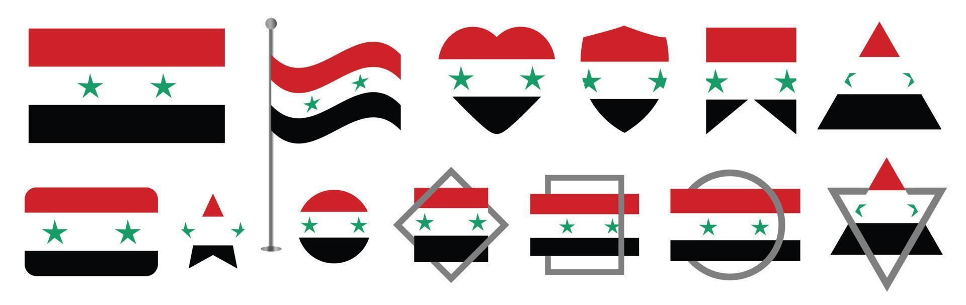 syria national flag vector set