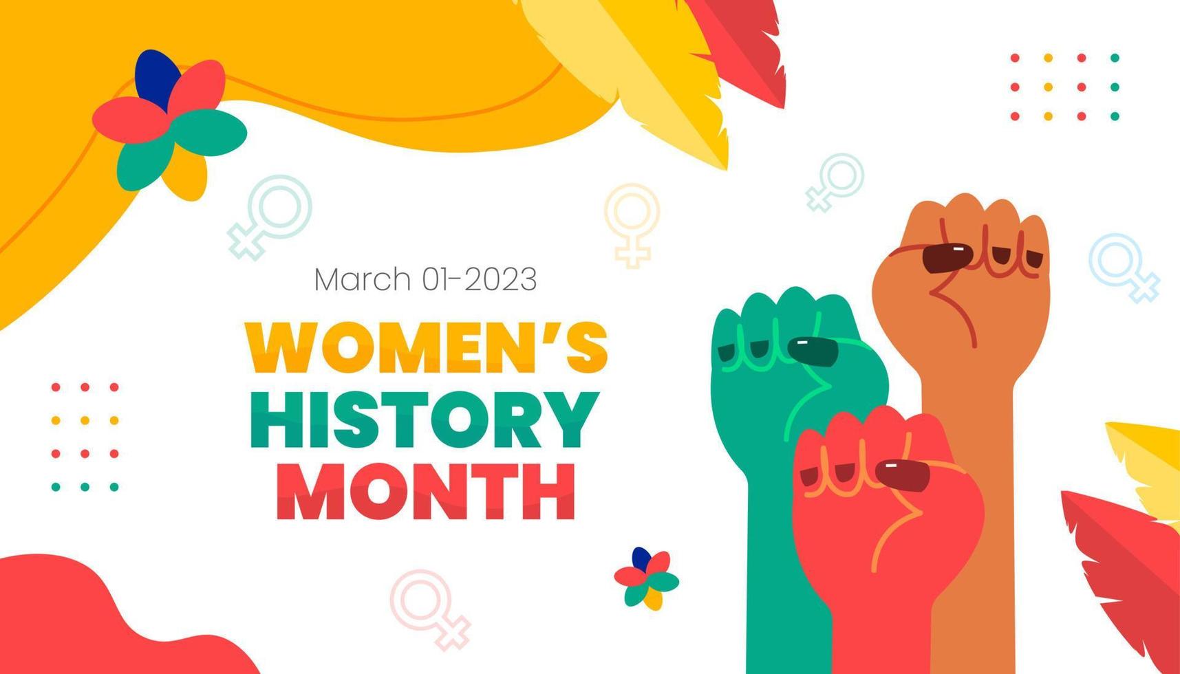 Women's History Month background. Womens History Month banner design. Celebrated annual in March, to mark womens contribution to history. vector