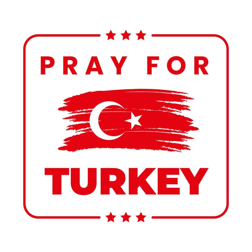 Pray for Turkey Vector illustration of a map of Turkey with the text. Map of Turkey in color of national flag with cracks. Turkey earthquake. Vector illustration