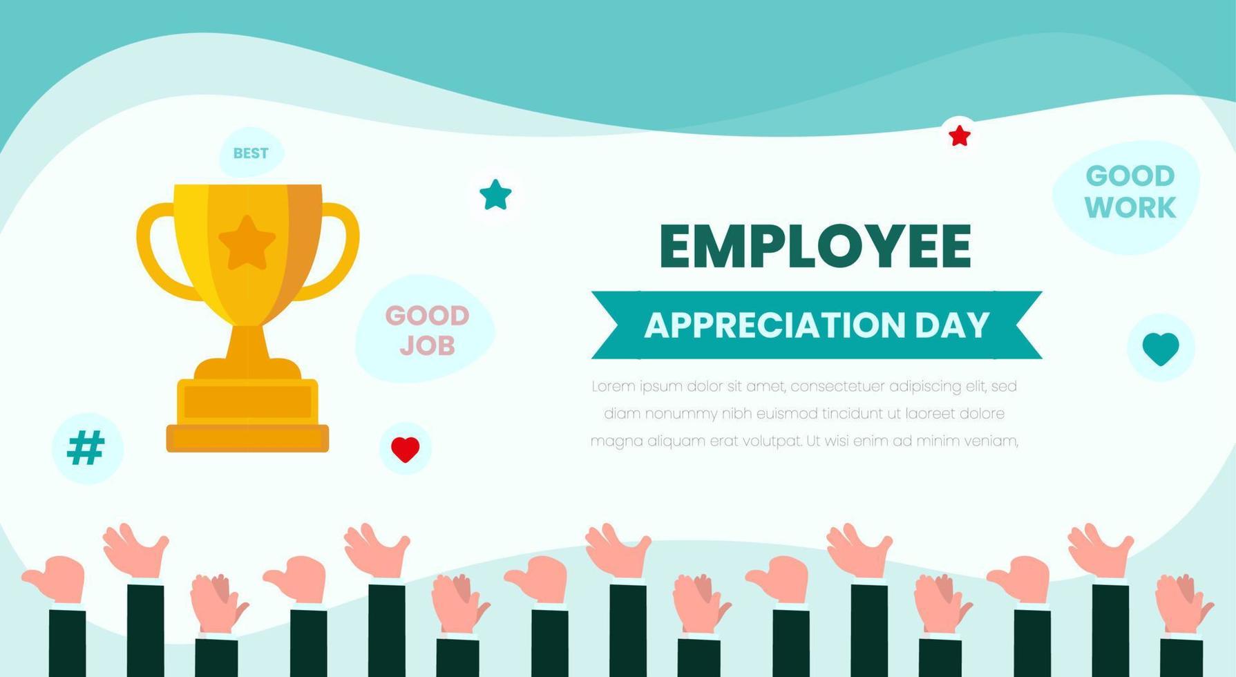 Happy National Employee Appreciation Day background.  Employee appreciation day illustration banner design template. vector