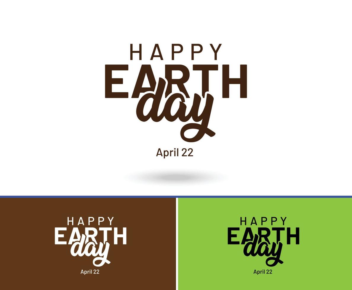 Happy earth day. Mnemonic design concept vector