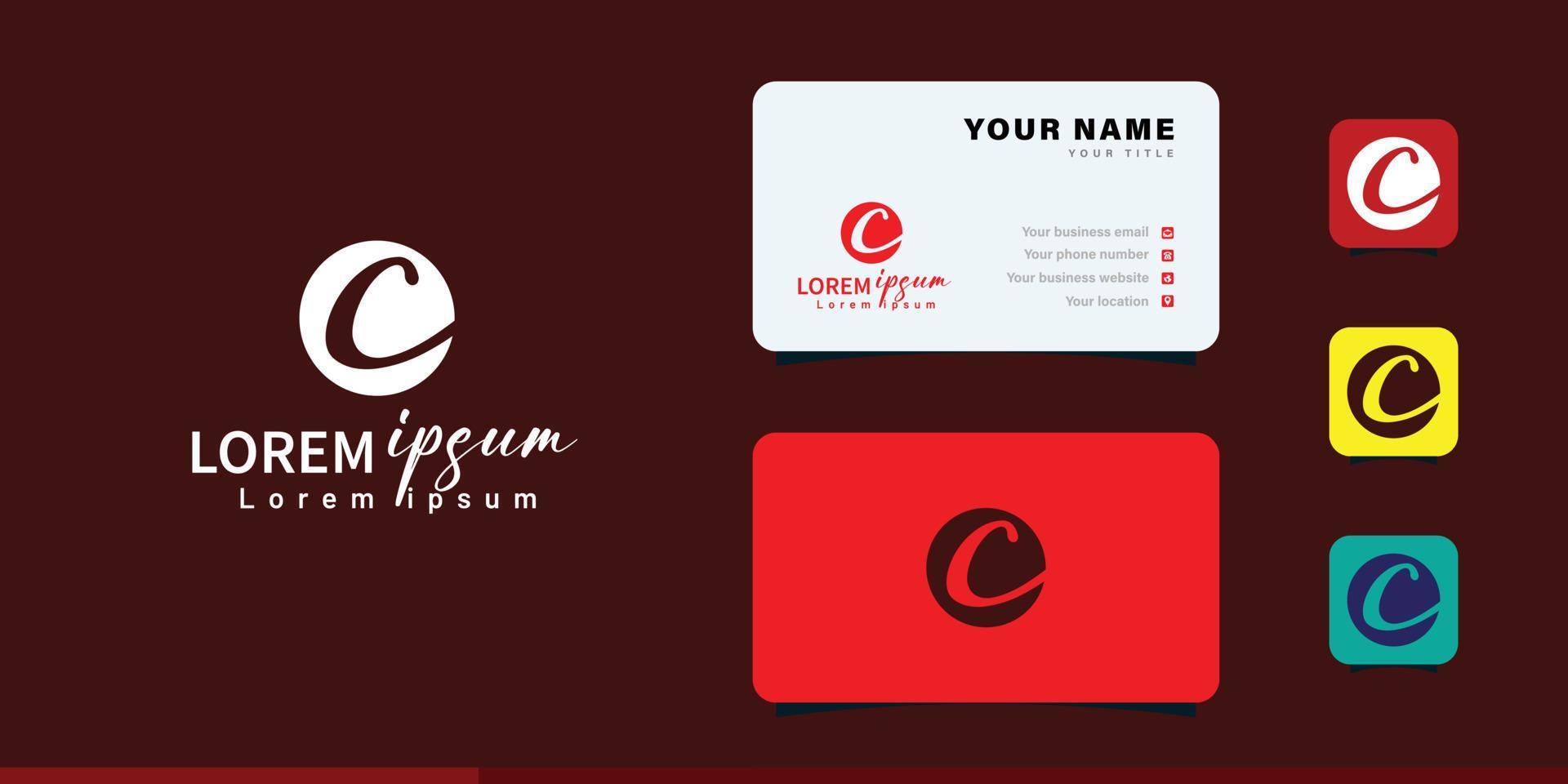 Letter C vector line logo design, Creative minimalism logotype icon symbol templates idea