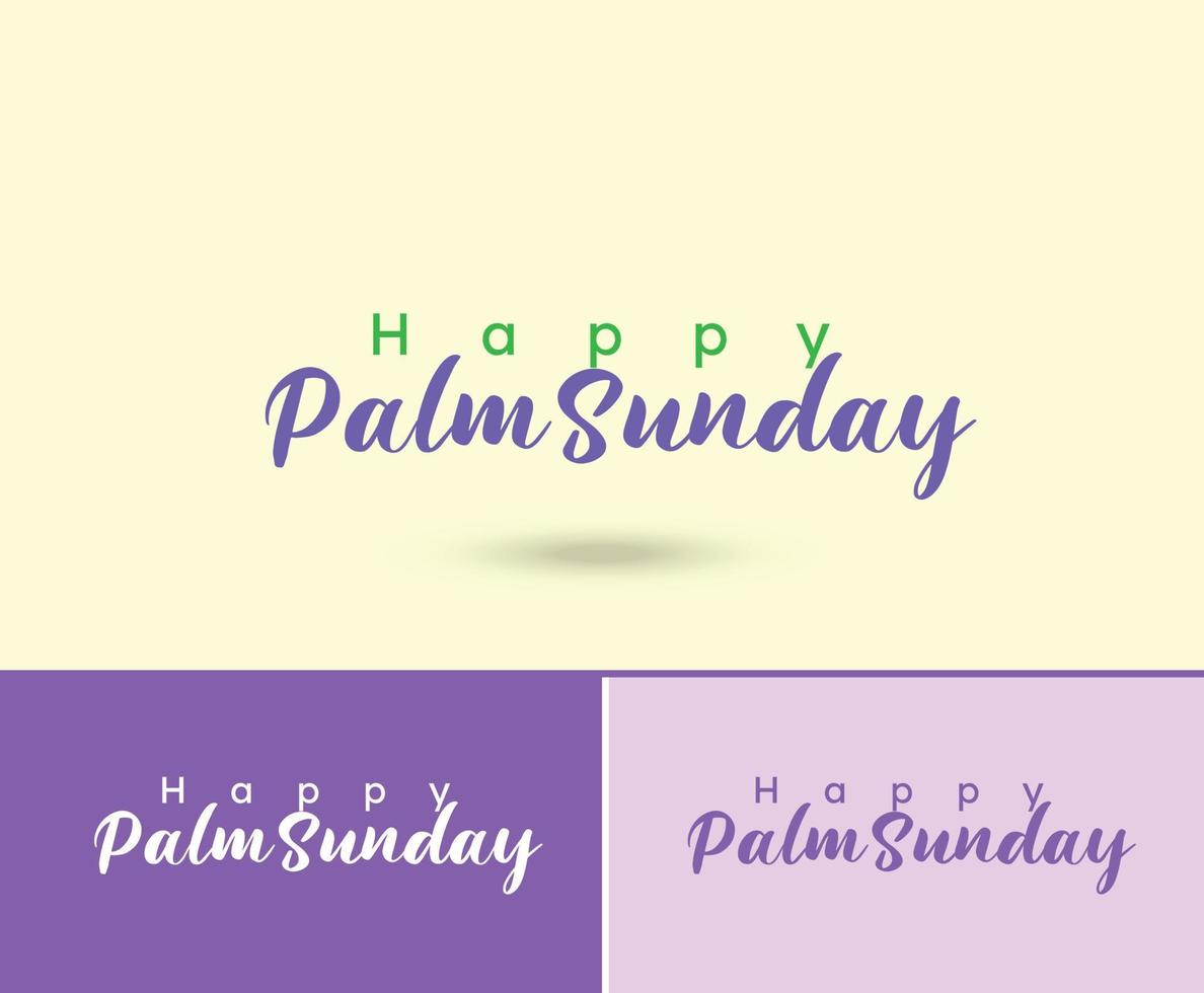 Palm Sunday concept. Happy Palm Sunday mnemonic text design vector