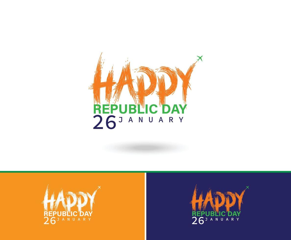 Happy Indian Republic day concept with text 26 January vector