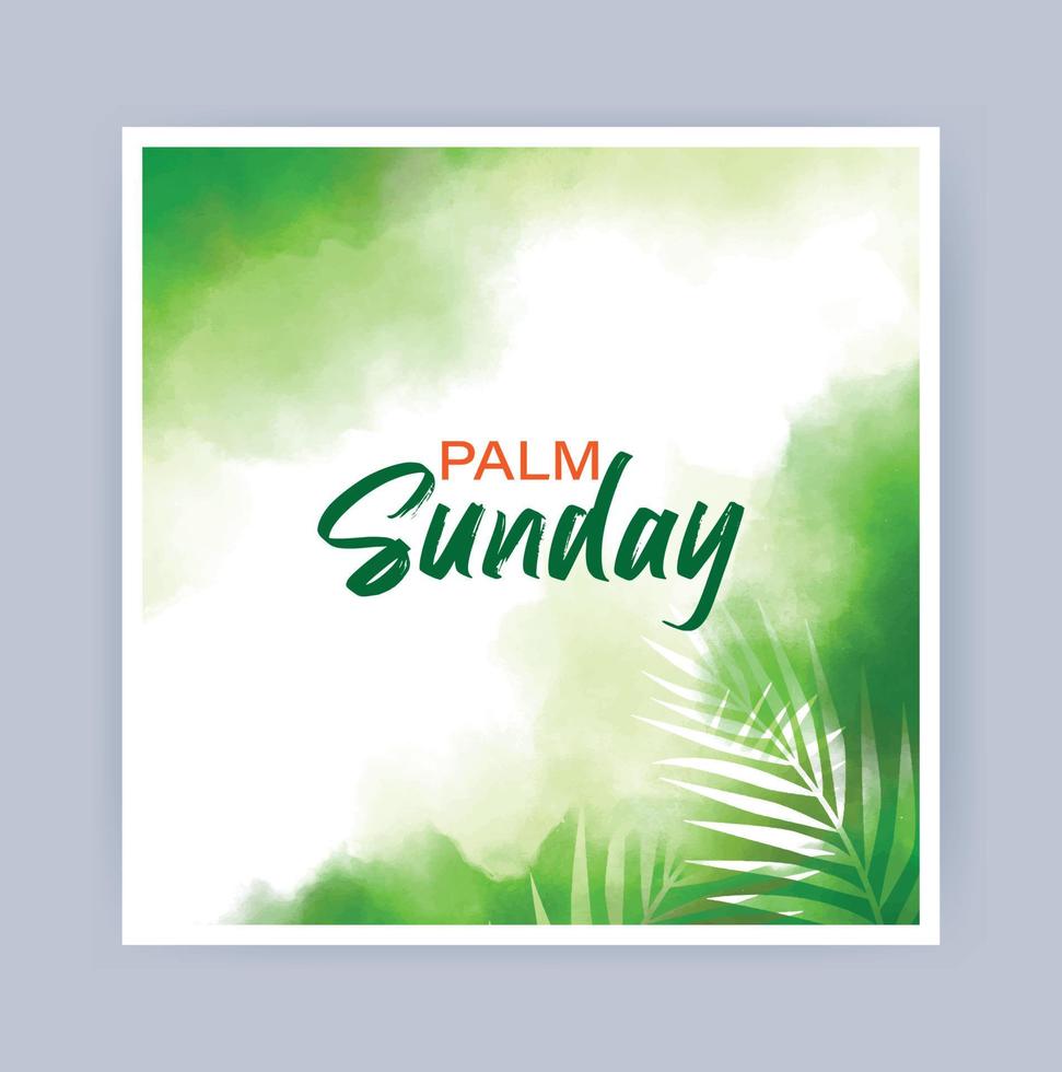 Palm Sunday mnemonic text design Idea with green background vector