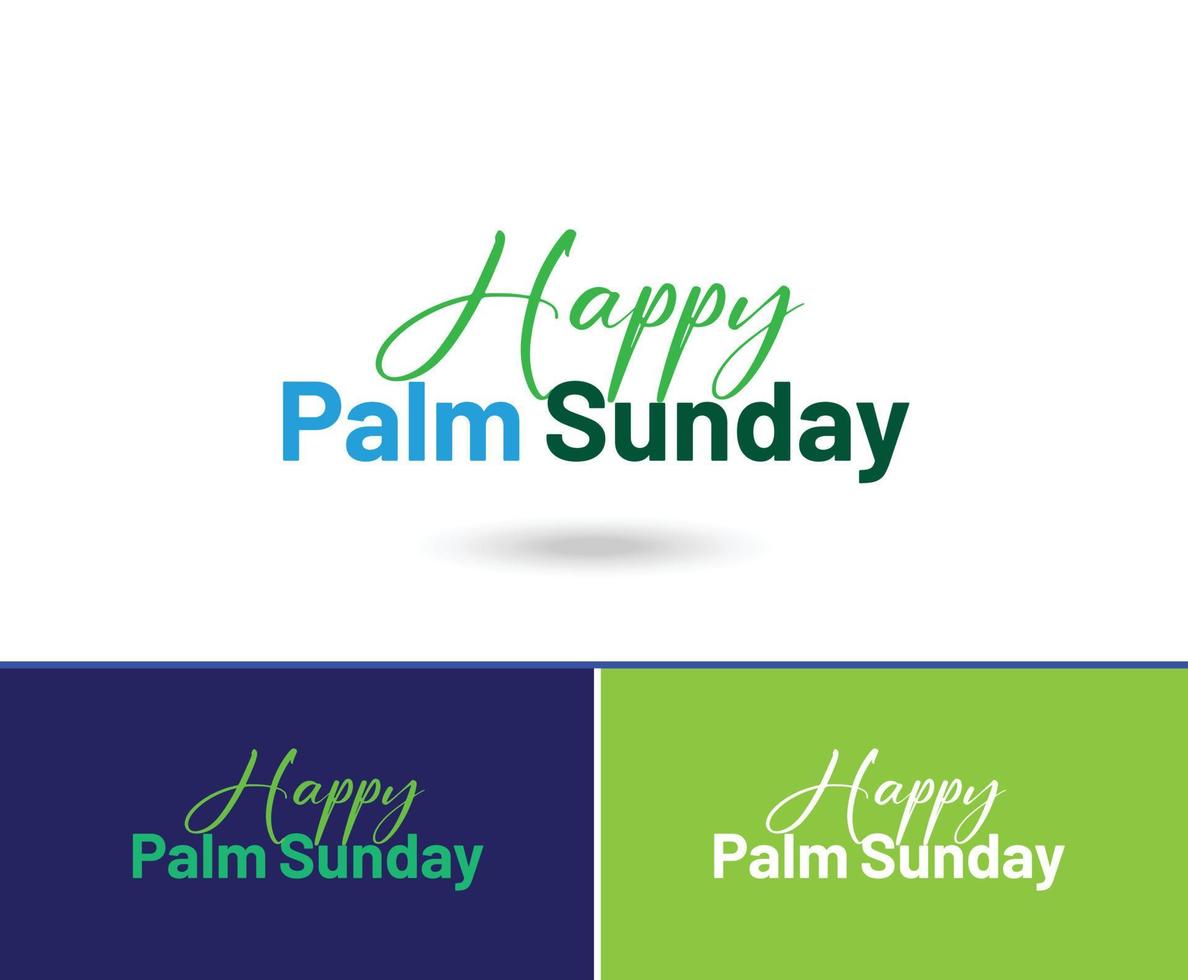 Palm Sunday concept. Happy Palm Sunday mnemonic design vector