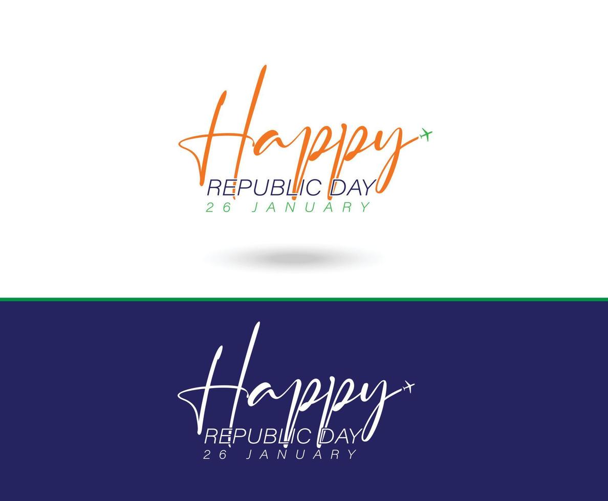Happy republic day India with text 26 January vector illustration design