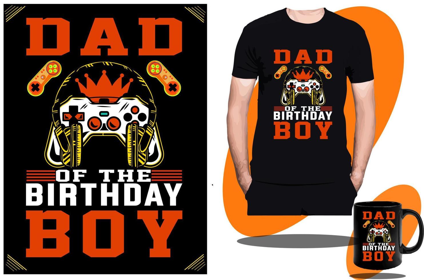 Fathers Day t shirt design and Granpa Funny Gaming t shirt design or vector