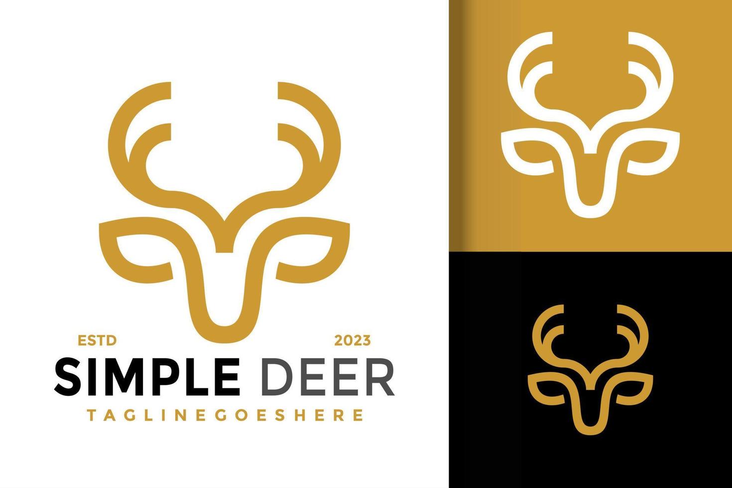 Simple Deer Head Logo Logos Design Element Stock Vector Illustration Template