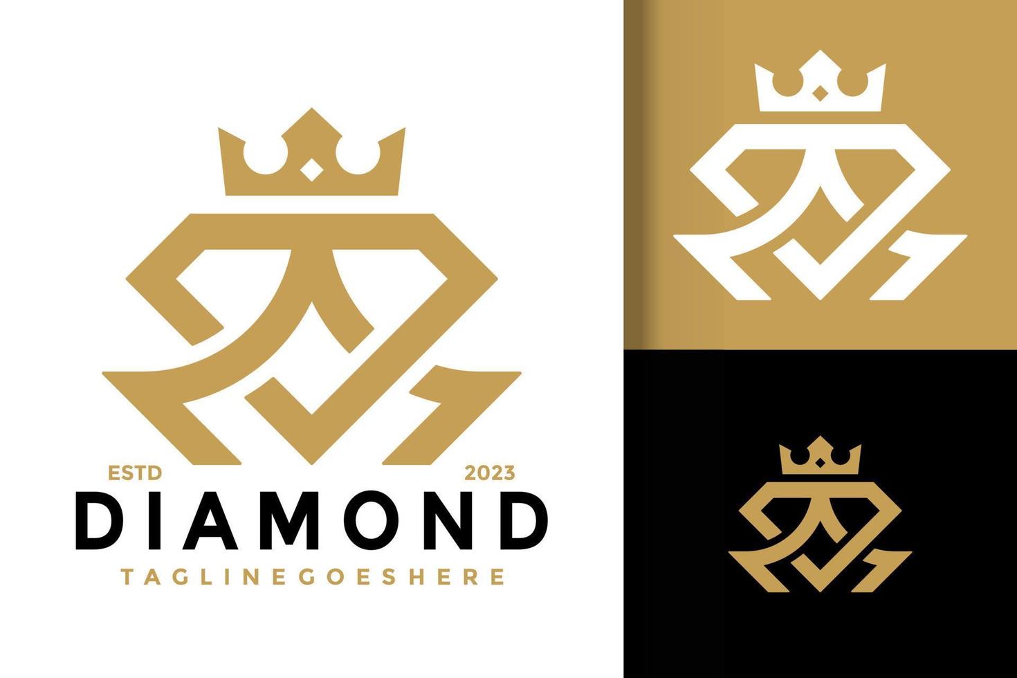 letra un diamante corona logo logos diseño elemento valores vector ilustración modelo