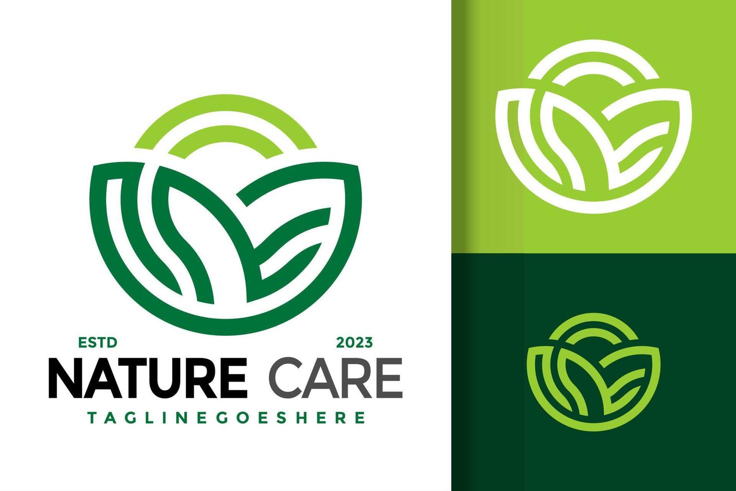 Nature Care Life Logo Logos Design Element Stock Vector Illustration Template