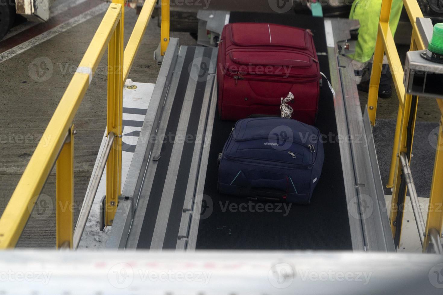 luggage loading on airplane photo