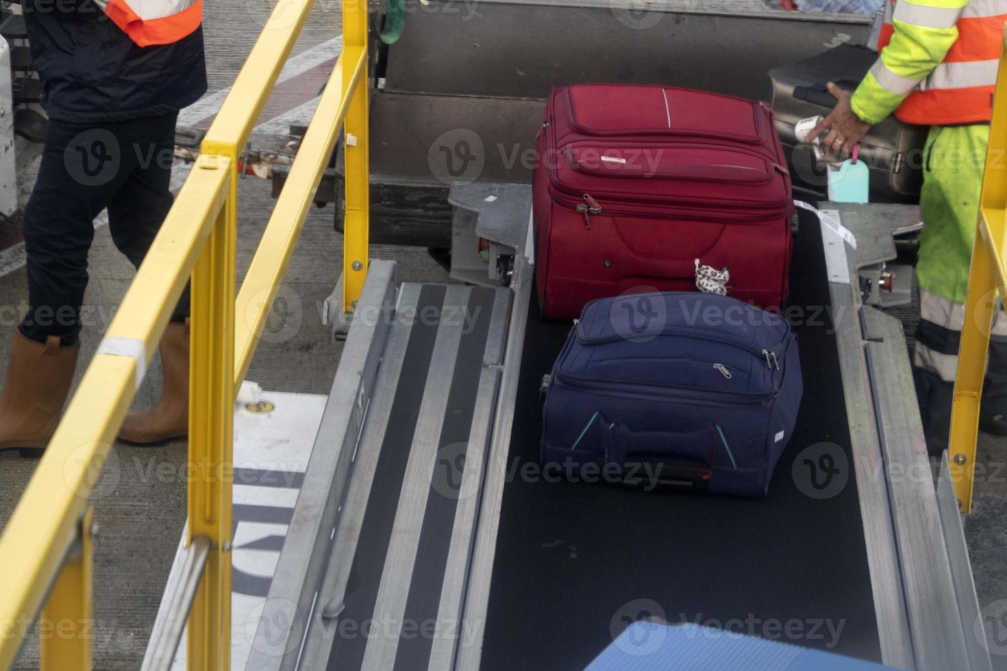 luggage loading on airplane photo