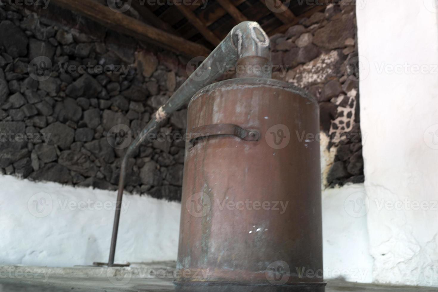 Azores old wine stills caldron hood condensation serpentine tube photo