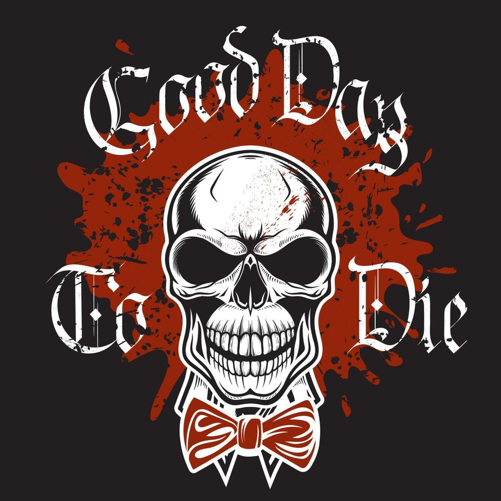 Vintage print for T-shirts with smiling skull vector