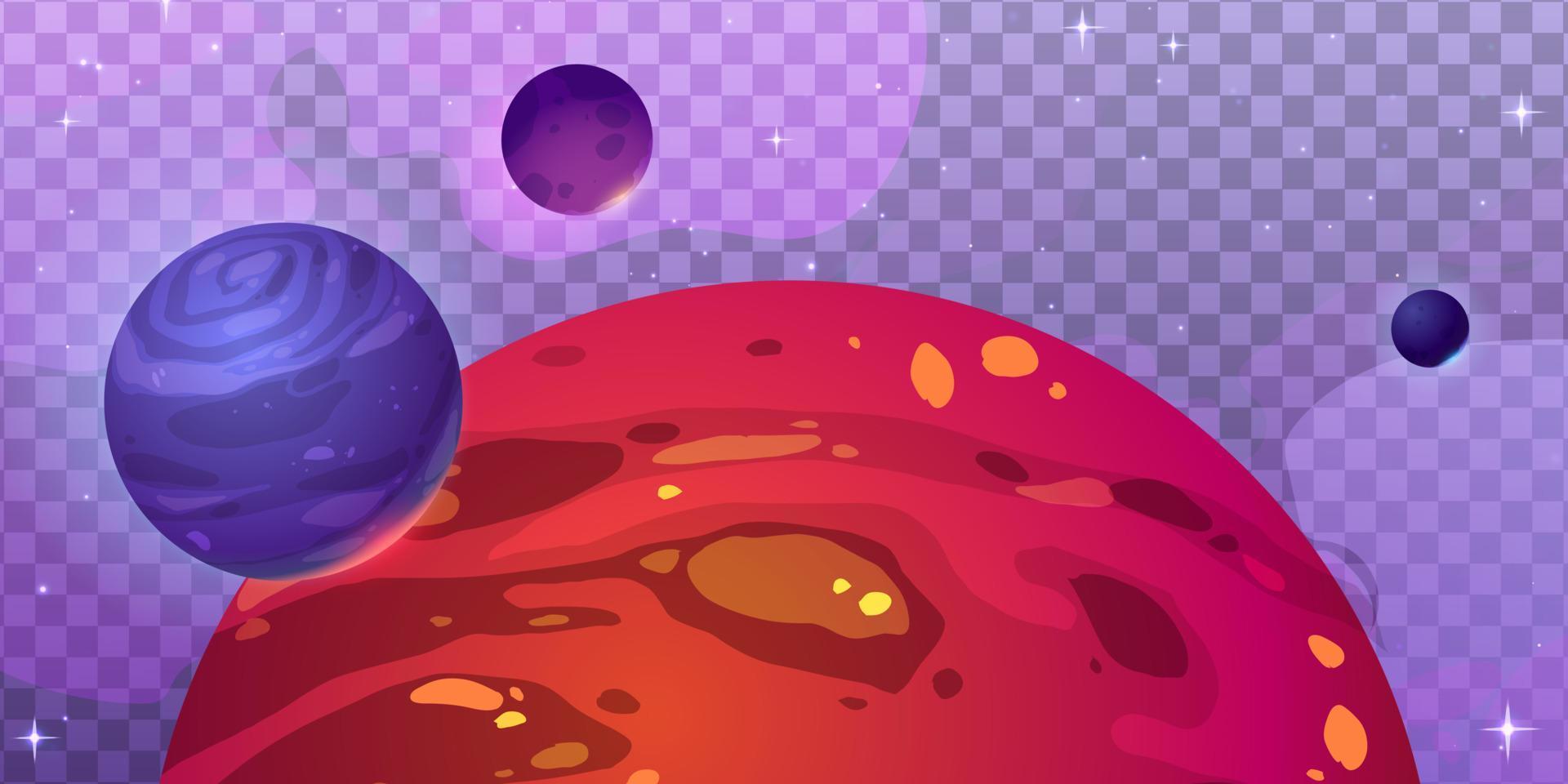 Fantasy alien planets for space game vector