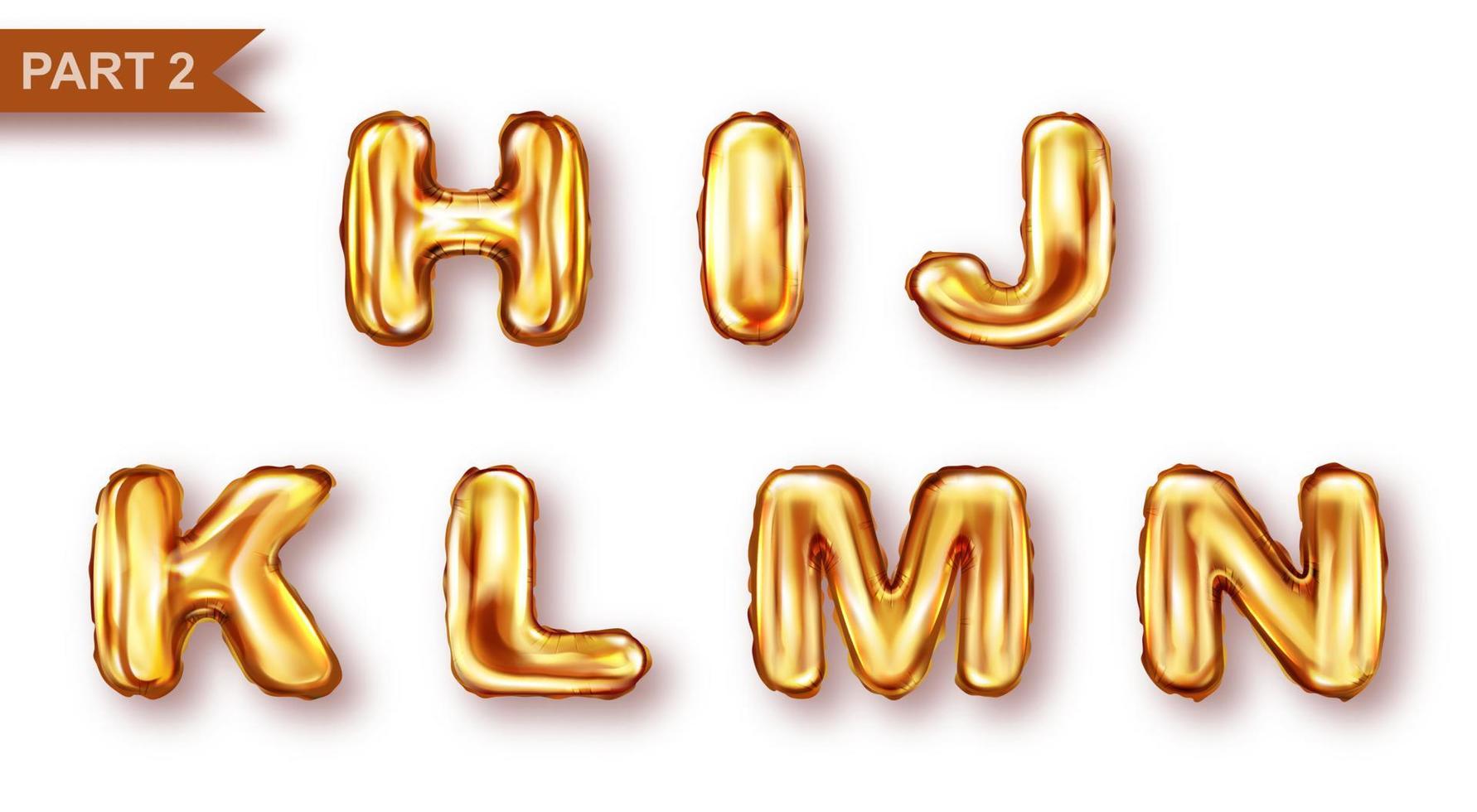 Alphabet golden balloons realistic vector