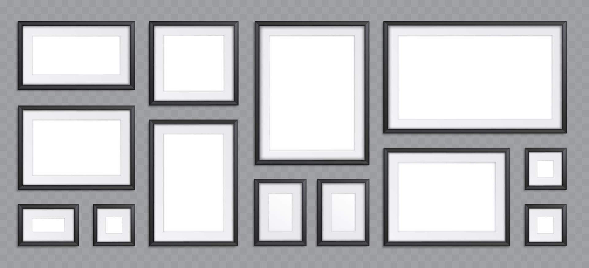 Composition of blank frames for pictures and photo vector