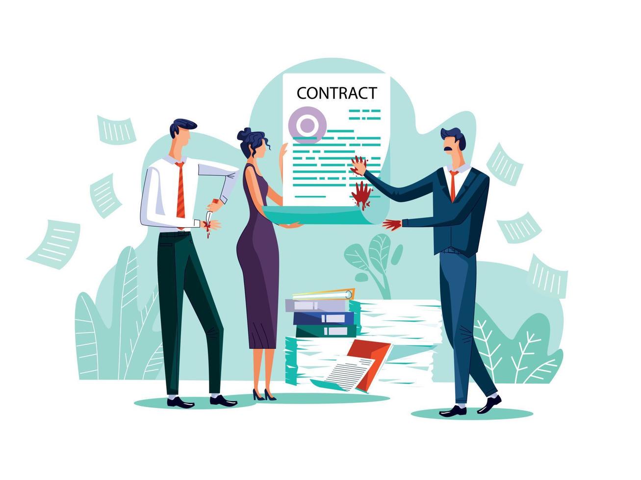 Contract conclusion concept vector illustration