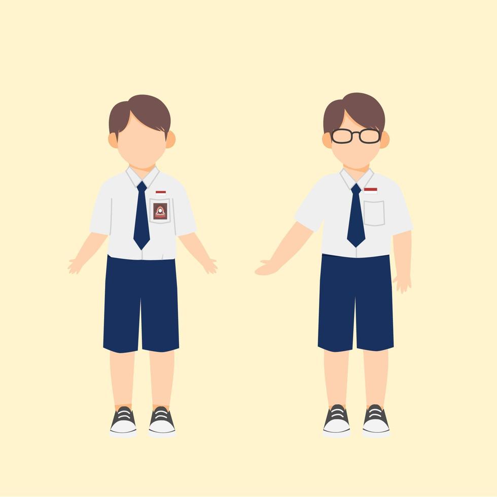 cartoons of Indonesian elementary, junior high and high school children vector