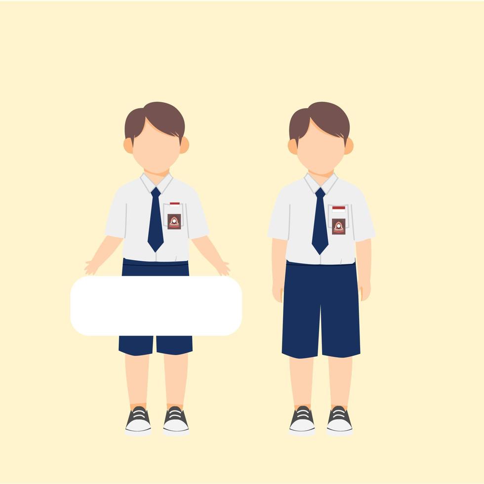 cartoons of Indonesian elementary, junior high and high school children vector