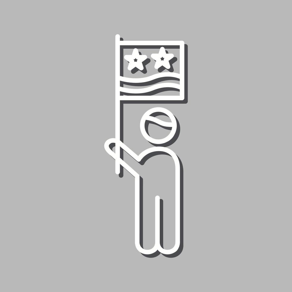 Raising Flag Vector Icon