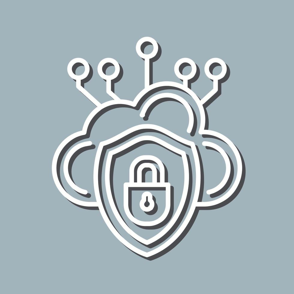 icono de vector de seguridad en la nube